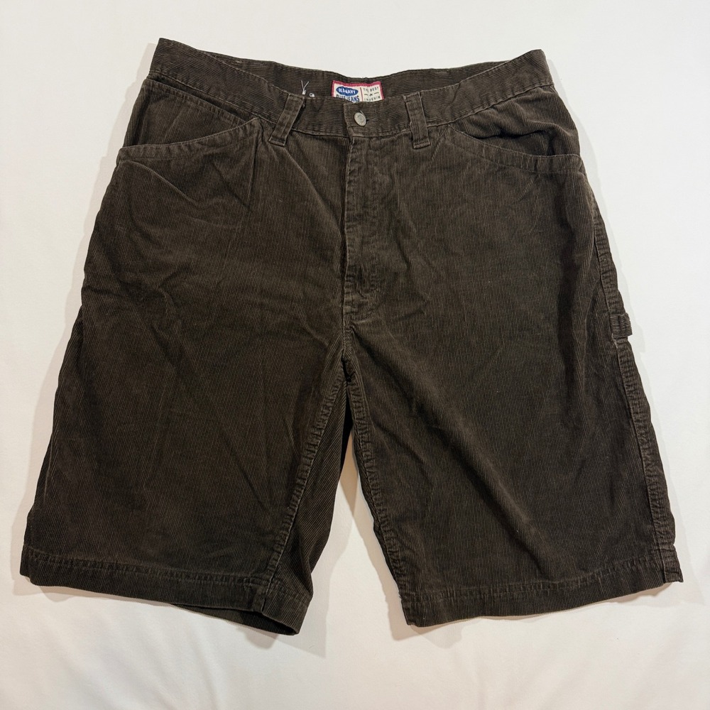 Old Navy Carpenter Shorts Mens 38 Brown Corduroy Vintage 2000 Y2K Utility